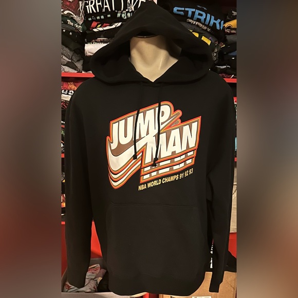 🔥NWT NIKE Air JORDAN Jumpman Core Black Fleece Pullover Hoodie X